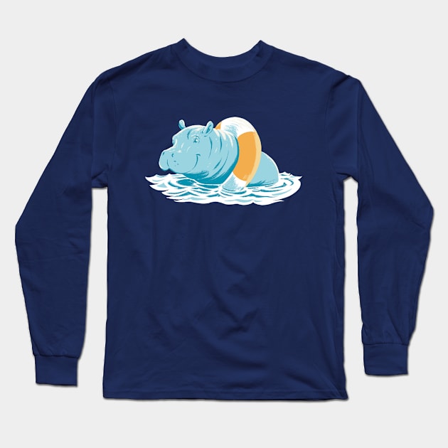 Happy hippo Long Sleeve T-Shirt by iambirgitte